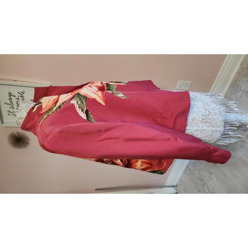 NWT August Silk open blazer jacket pinky red floral 100 sik timeless 4 EEE23 - Picture 4 of 6